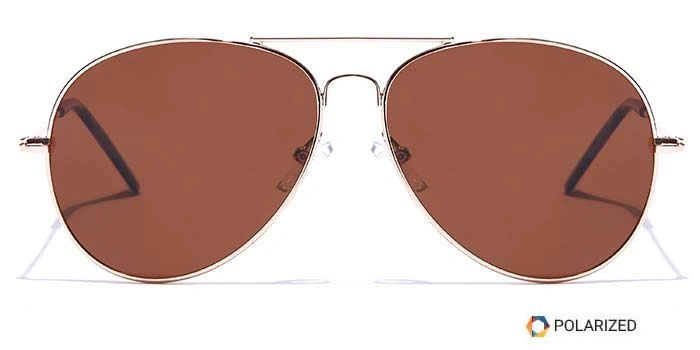 ELITE by Coolwinks S15A5530 Brown Polarized Pilot Sunglasses for Men and Women-