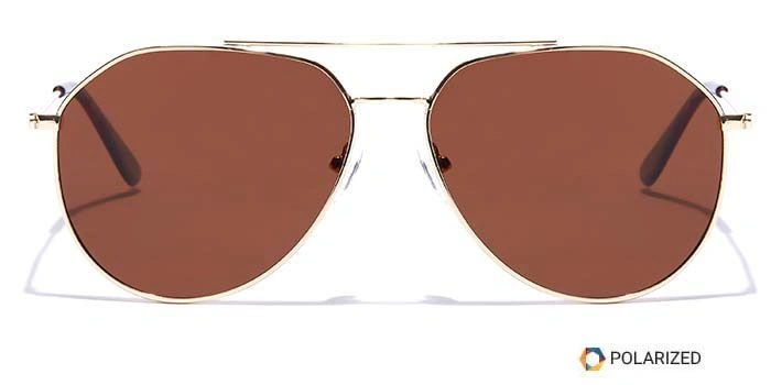 ELITE by Coolwinks S15A5572 Brown Polarized Pilot Sunglasses for Men and Women-