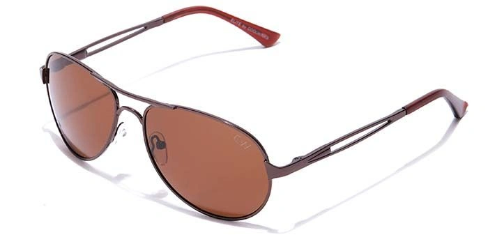 Elite by Coolwinks S15A6423 Brown Polarized Pilot Sunglasses for Men and Women-BROWN-1