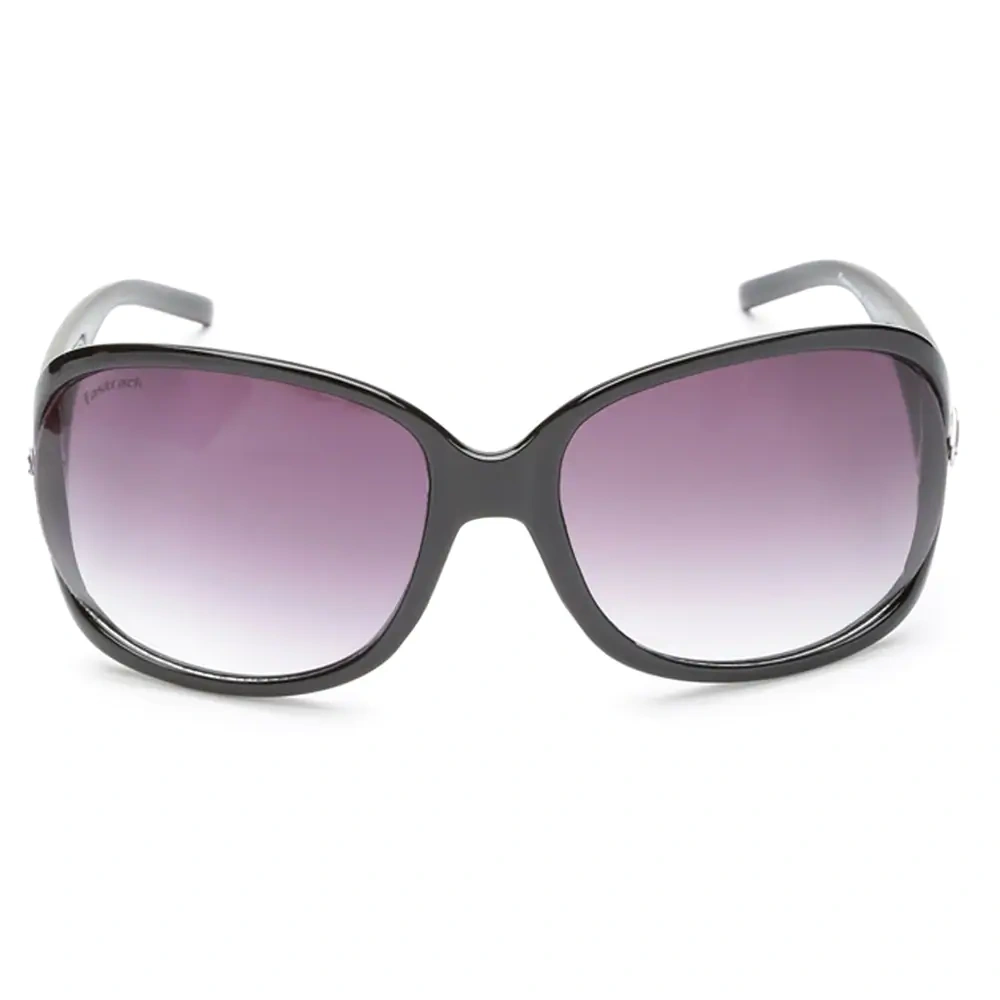 Oversized Shiny Black Gradient Sunglasses for Girls-