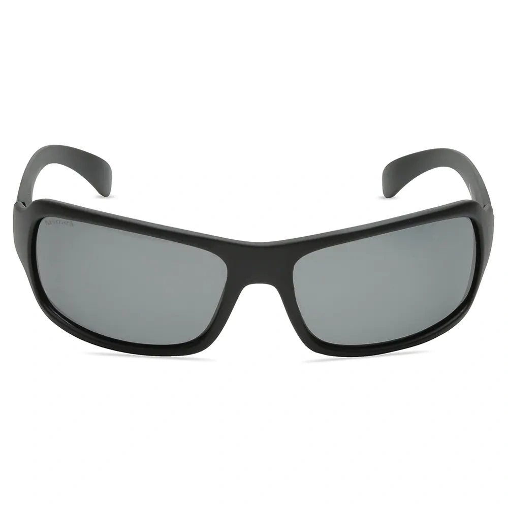 Sporty Wrap Matt Black Polarized + UV Protected Sunglasses for Unisex-