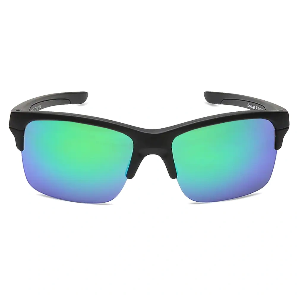 Sporty Matt Green Mirrored Sunglasses for Guys-