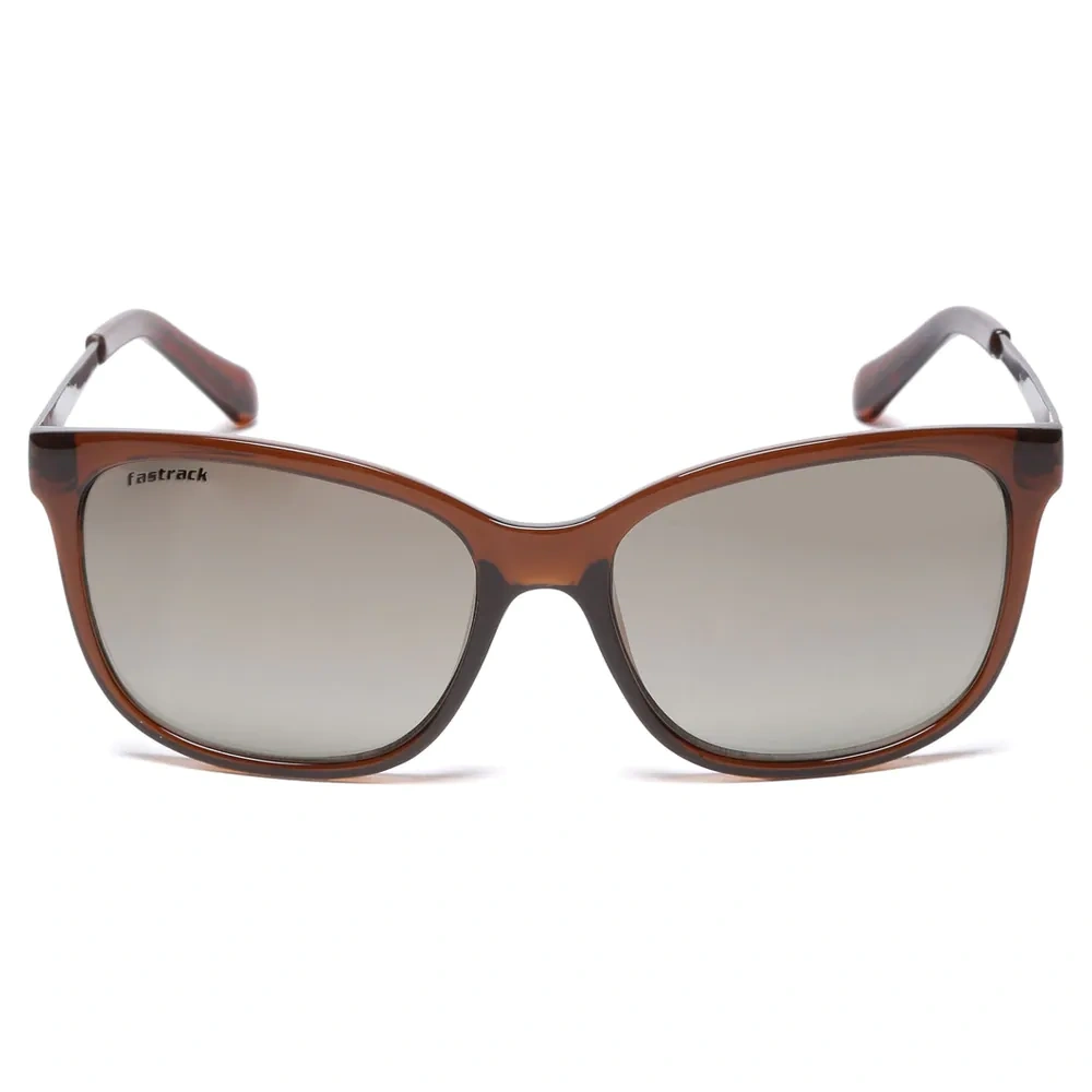 Square Shiny Brown Gradient Sunglasses for Guys-