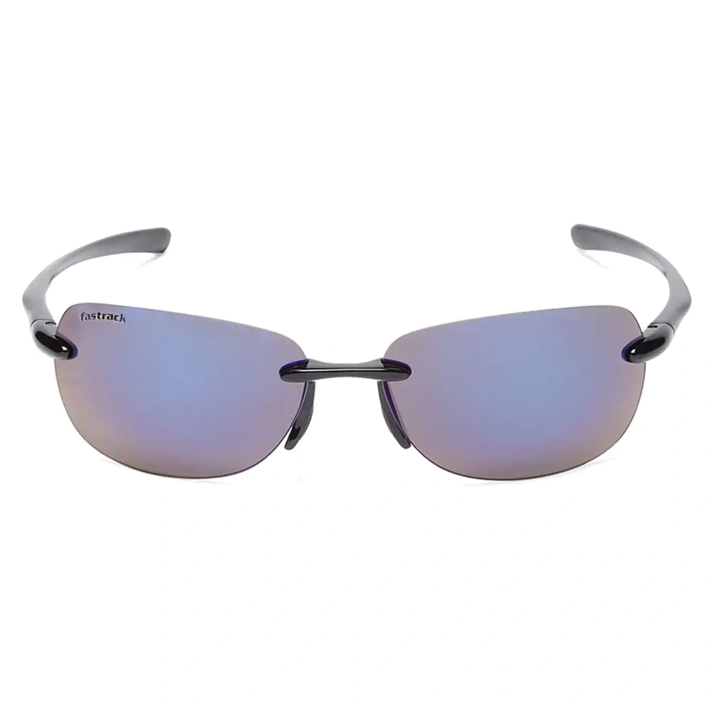 Sporty Shiny Black Non Gradient Sunglasses for Guys-