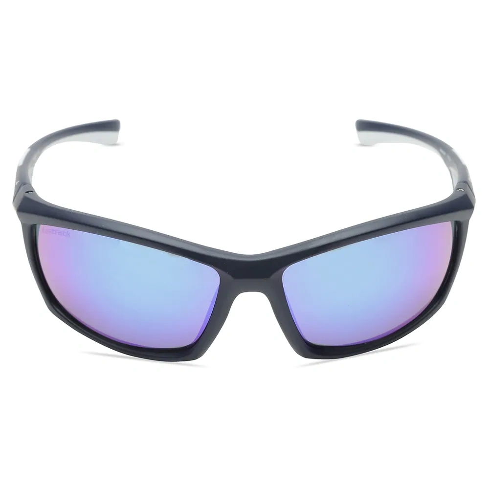 Sporty Matt Black Mirrored Sunglasses for Guys-