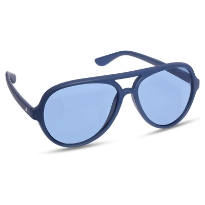 Blue Rimmed Pilot Sunglasses for Guys
