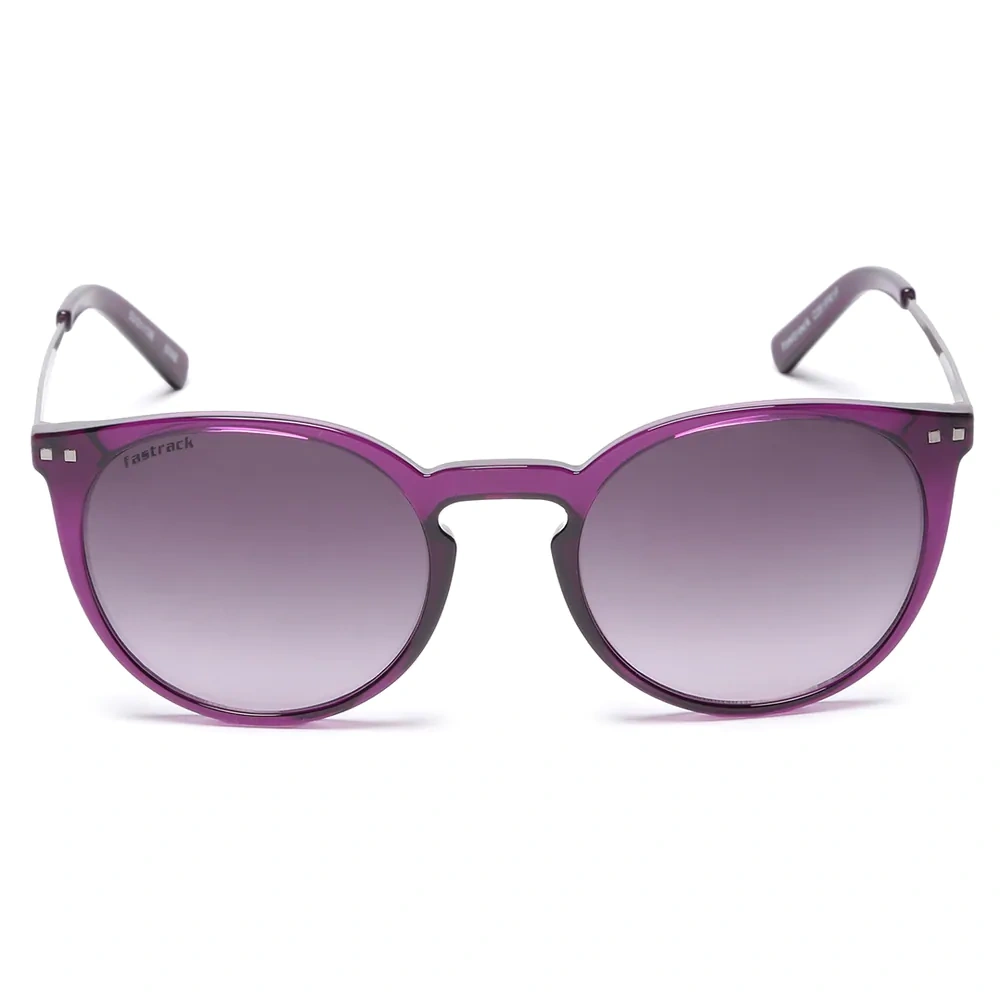 Round Shiny Purple 100% UV Protected Sunglasses for Girls-