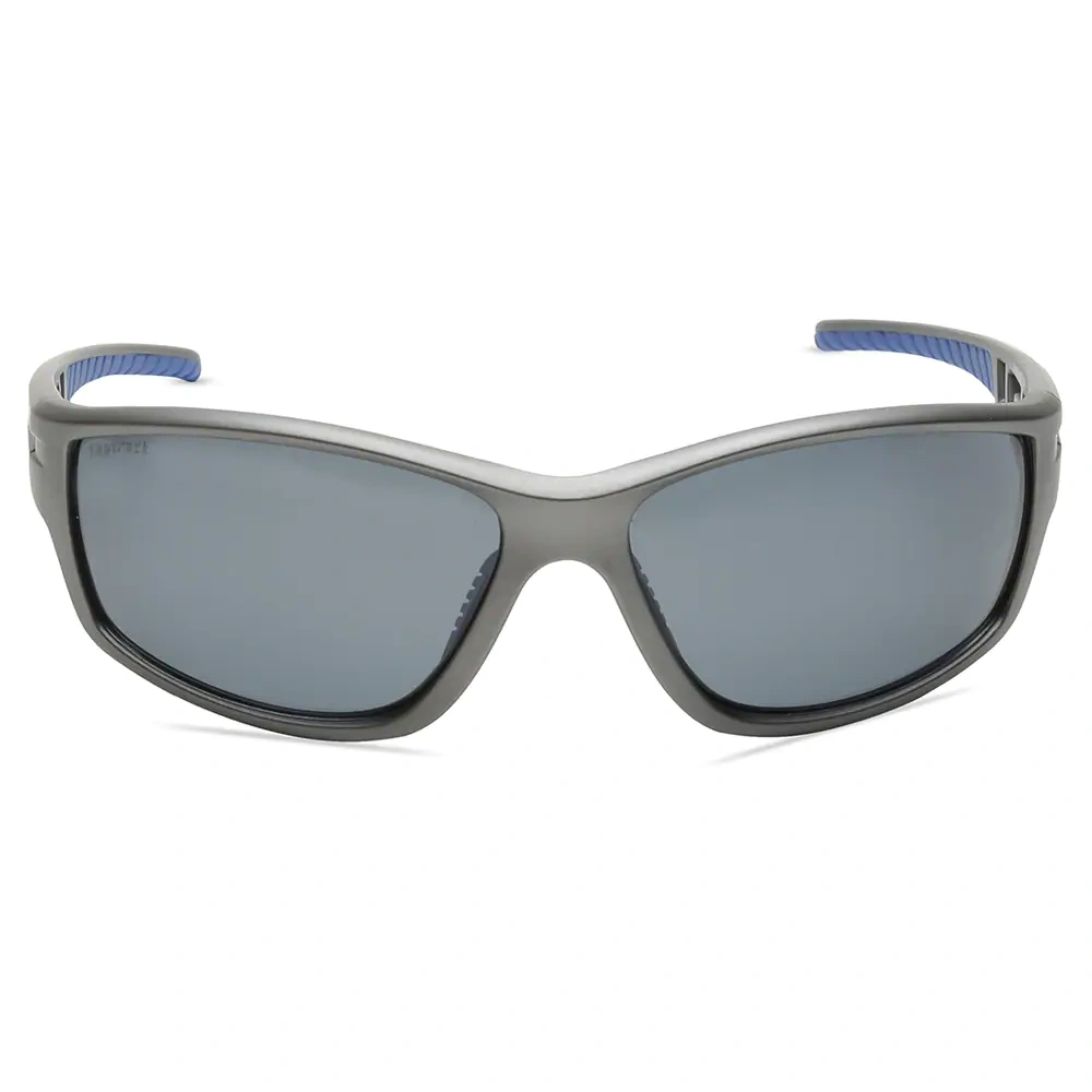 Sporty Wrap Matt Grey Polarized + UV Protected Sunglasses for Guys-