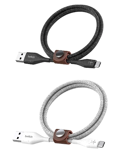 DURATEK PLUS USB-A to USB-C CABLE, STRAP, 6', BLK-F2CU069bt06-BLK
