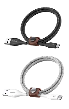 DURATEK PLUS USB-A to USB-C CABLE, STRAP, 6', BLK