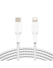 Belkin BRAIDED USB-C TO LIGHTNING CABLE 1M WHT