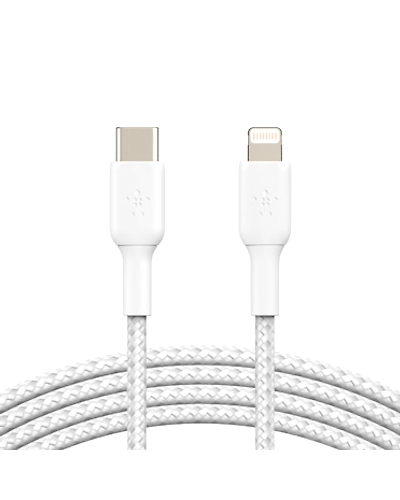 Belkin BRAIDED USB-C TO LIGHTNING CABLE 1M WHT-CAA004bt1MWH