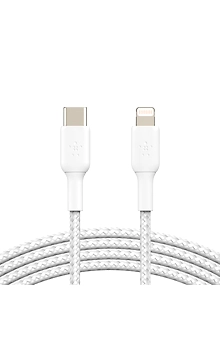 Belkin BRAIDED USB-C TO LIGHTNING CABLE 1M WHT
