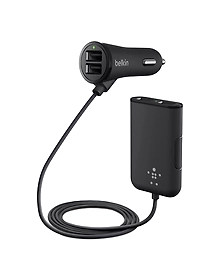 Belkin CAR CHRG/EXT HUB4 PORT 7.2A 6FT BLK