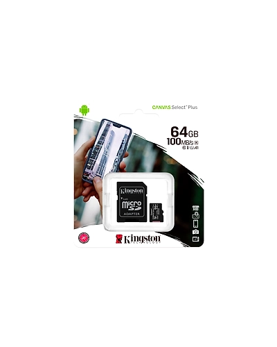 Kingston Canvas Select Plus 64GB microSD Card with Adapter (SDCS2/64GBIN)-1