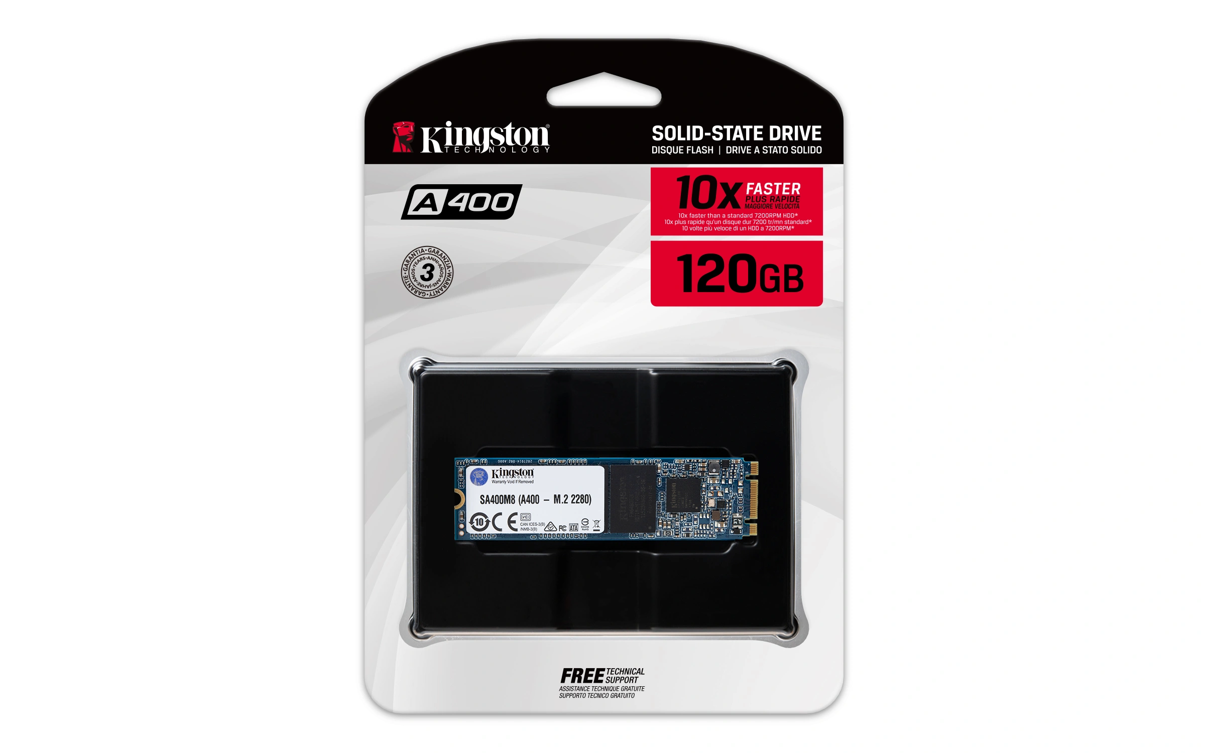 Kingston A400 series  m.2 SATA 120GB SSD-