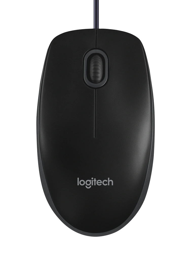 Logitech B100 Wired Optical Mouse  (USB, Black)-