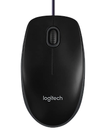 Logitech B100 Wired Optical Mouse  (USB, Black)