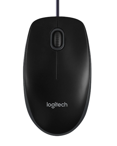 Logitech B100 Wired Optical Mouse  (USB, Black)-B100