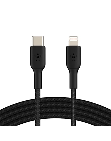 Belkin BRAIDED USB-C TO LIGHTNING CABLE 1M BLK