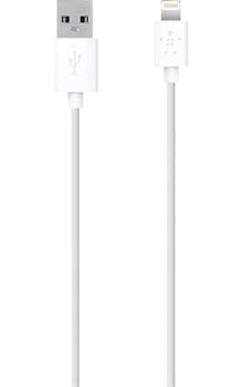 Belkin SYNC/CHRG CABLE 2.4A LTG 4FT WHITE