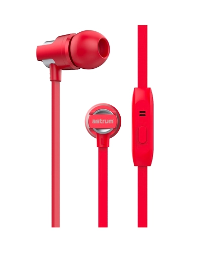 Astrum EB410  Grey+Silver/Red+Silver/Mobile Wired Earphone-EB410_Red