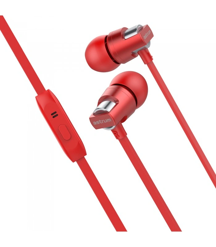 Astrum EB410  Grey+Silver/Red+Silver/Mobile Wired Earphone-Red-1