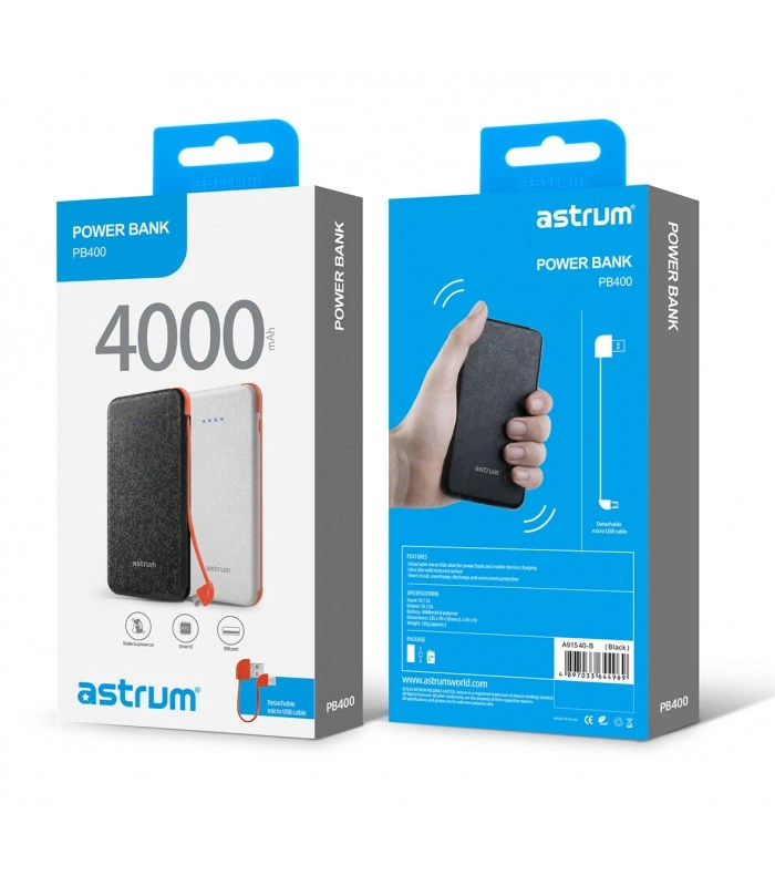 Astrum  PB400/Black/White/Powerbank-Black-1