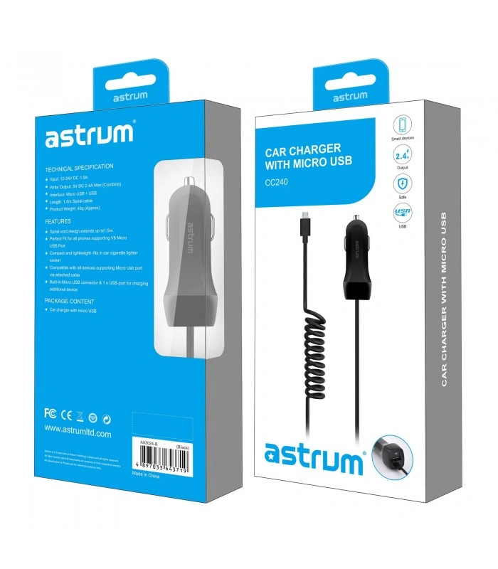 Astrum  CC300/Black/USB Car Chargers-1