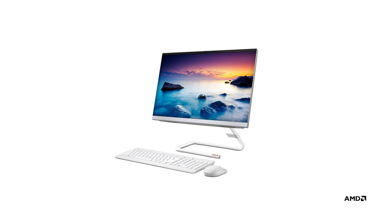 Lenovo Ideacentre AIO 3 22ADA05  Ryzen 3 Dual Core/8GB DDR4/1TB/21.5 Inch Screen/AMD Radeon Graphics/Windows 10 Home/with MS Office /Foggy White-1