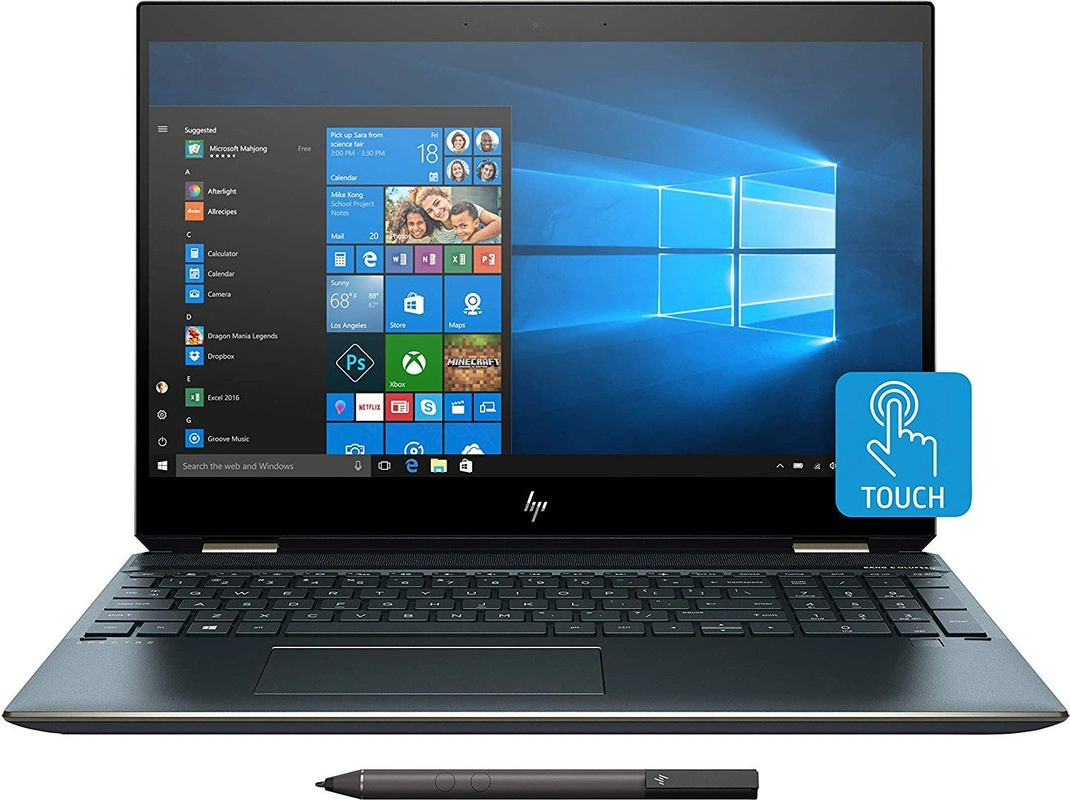 HP Spectre 15 x360 -eb0014TX   10th Gen i7-10750H/16GB/512GB SSD/‎15.6 Inches/GTX 1650Ti 4GB Graphics/Win 10 Pro MSO H &amp; S 2019/ UHD IPS micro-edge Touch WLED-backlit/Poseidon Blue-