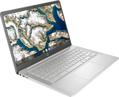 HP Chromebook 14a-na0003TU  Intel N4020/4GB/64GB SSD + 100GB Cloud + 256GB expandable//14&quot; HD Touch, Micro Bezel/Intel HD GraphicsGraphics/Chrome OS, G-suite, MSO apps/Mineral Silver-1