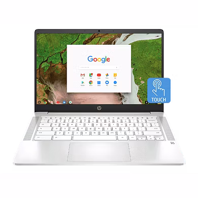 HP Chromebook 14a-na0002TU Intel N4020 / 4 GB / 64GB SSD + 100GB Cloud + 256GB expandable / 14 Inche / Intel HD Graphics / Chrome OS, G-suite, MSO apps / Island KBD, Google Assistant-2Z326PA