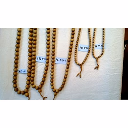 natural wooden bead mala necklace set