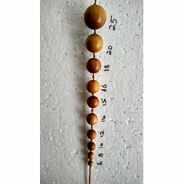 assorted size wooden beads strand
