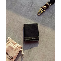 compact leather bi-fold wallet