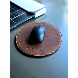 round leather mouse pad