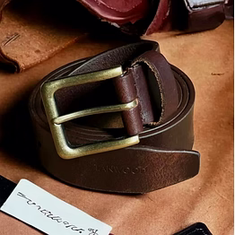 genuine leather belt with metal buckle