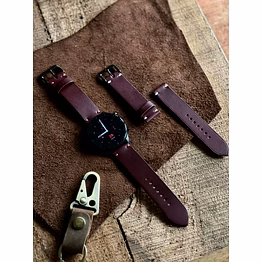 classic leather watch strap – brown