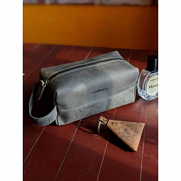 leather travel toiletry pouch