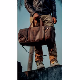 premium leather duffel travel bag