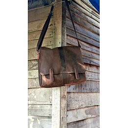 vintage leather shoulder messenger bag