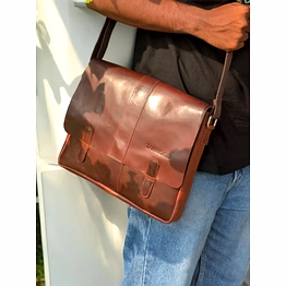 premium leather crossbody messenger bag