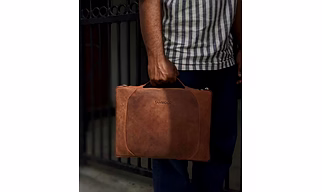 Slim Leather Laptop Sleeve Briefcase