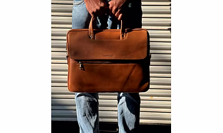 Classic Leather Laptop Messenger Briefcase