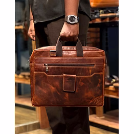 vintage leather laptop briefcase