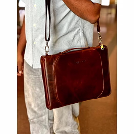 classic leather laptop messenger bag