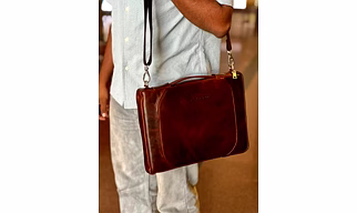 Classic Leather Laptop Messenger Bag