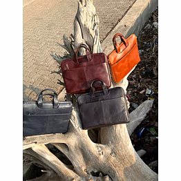 premium leather laptop briefcase