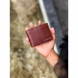 slim brown leather wallet